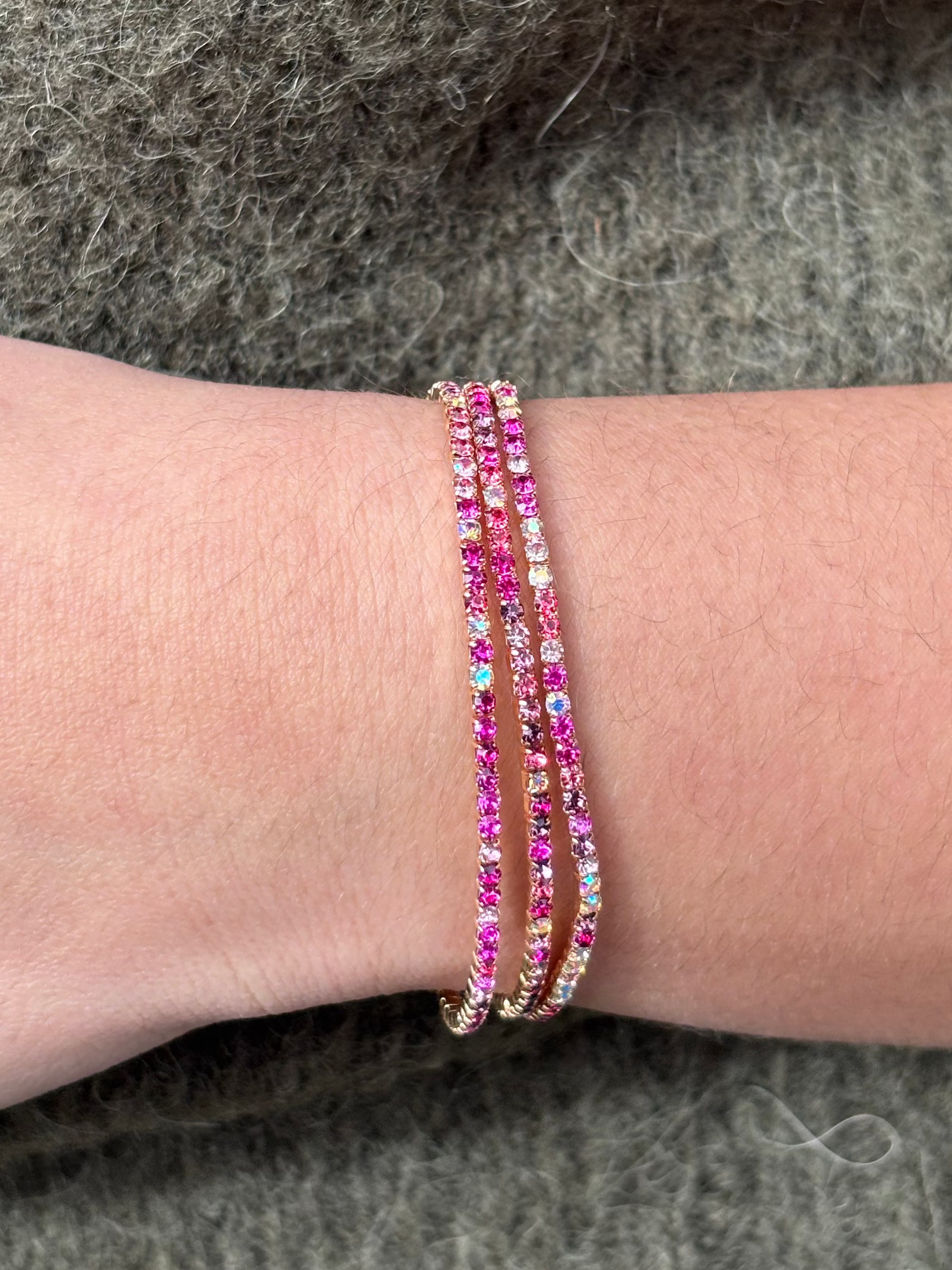 3 Bracelets Mia blanc rose